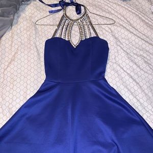 blue jeweled neck homecoming/event dress!